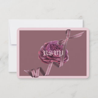 Cherry Mauve Rose Light RSVP Card