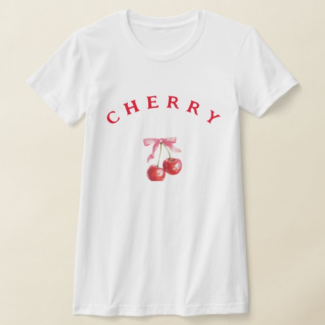 "Cherry" minimalist t-shirt for women (Laydown)