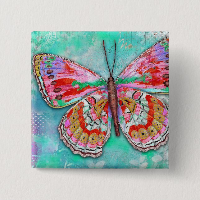 Cherry Mint Butterfly Pin (Front)