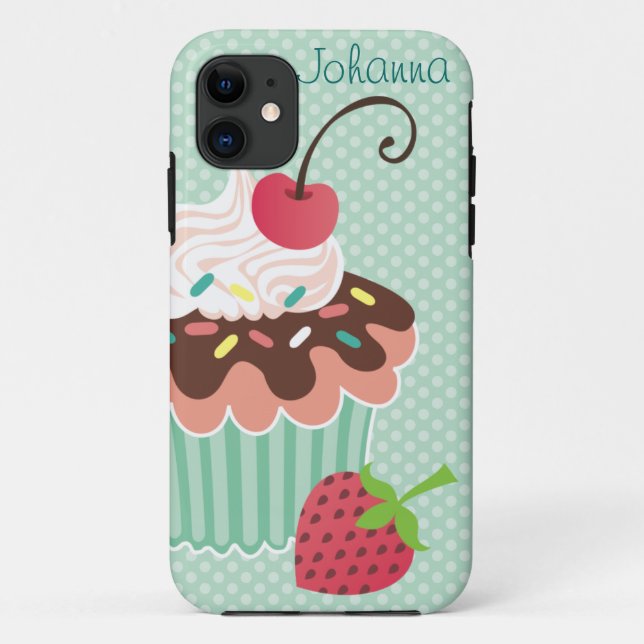 Cherry & Mint Cupcake iPhone 5 Case-Mate Case (Back)