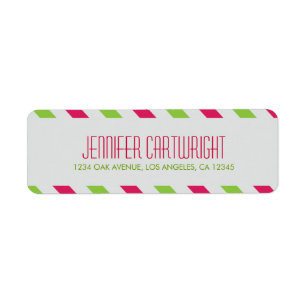 Cherry n Lime Airmail Return Address Label