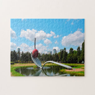Cherry on a  Spoon Minnesota. Jigsaw Puzzle