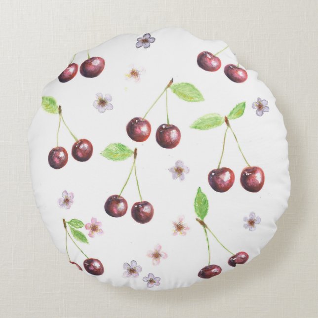 Cherry On A Top Round Cushion (Back)