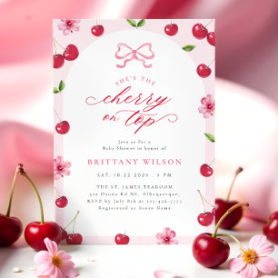 Cherry On Top Arch Baby Shower  Invitation