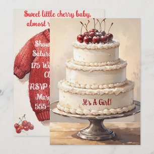 Cherry on Top Baby Digital Download Invitation