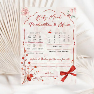 Cherry on Top Baby Predictions Game   Pink Bow 