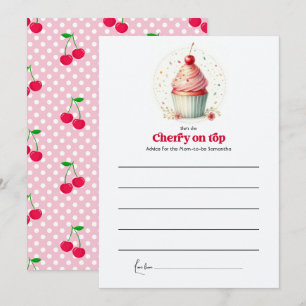 Cherry On Top Baby Shower Advice Card