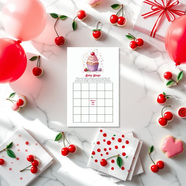 Cherry On Top Baby Shower Bingo Game (Cherry On Top Baby Shower Bingo Game)