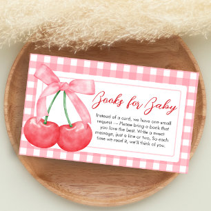 Cherry on Top Baby Shower Books for Baby Enclosure Card