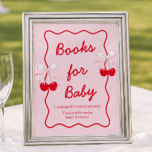 Cherry On Top Baby Shower Books for Baby Poster