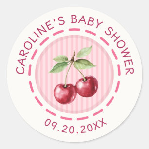 Cherry On Top Baby Shower Classic Round Sticker
