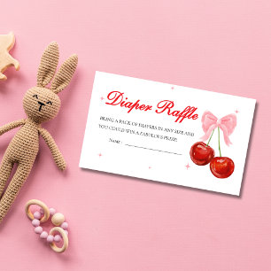 Cherry on Top Baby shower Diaper Raffle Enclosure Card