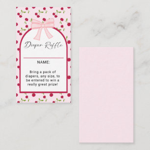 Cherry On Top Baby Shower Diaper Raffle Game Enclosure Card
