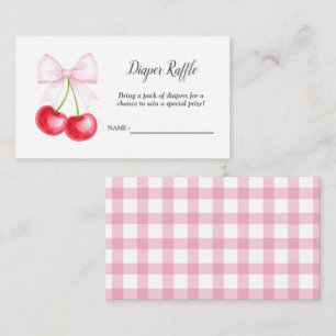 Cherry On Top Baby Shower Diaper Raffle Ticket Enclosure Card