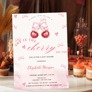Cherry On Top Baby Shower Invitation
