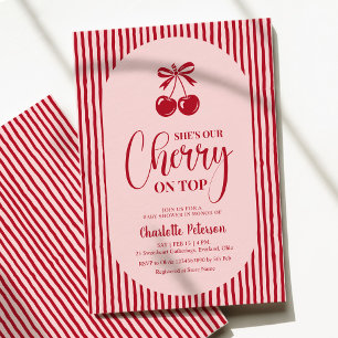 Cherry on Top Baby Shower Invitation
