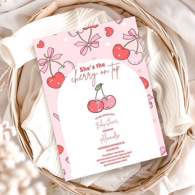 Cherry on top Baby Shower Invitation (Creator Uploaded)