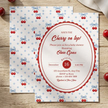 Cherry on Top Baby Shower Invitation