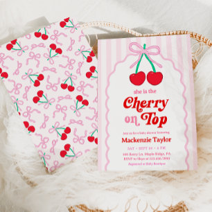 Cherry on Top Baby Shower Invitation