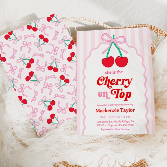 Cherry on Top Baby Shower Invitation (Creator Uploaded)