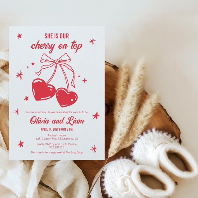 Cherry on top Baby Shower Invitation (Creator Uploaded)
