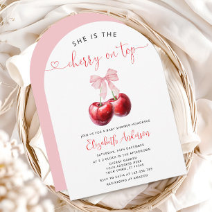 Cherry on Top Baby Shower Invitation