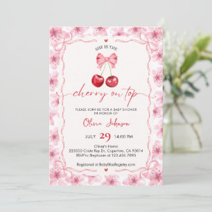 Cherry On Top Baby Shower Invitation