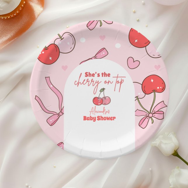Cherry on top Baby Shower Paper Plate (Creator Uploaded)