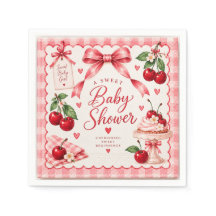 Cherry on Top Baby Shower Paper Plate