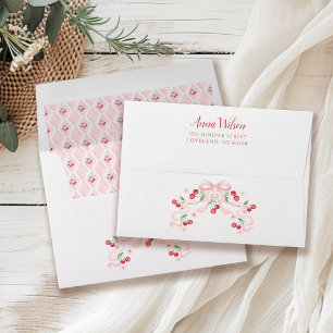 Cherry on Top Baby Shower Return Address Envelope