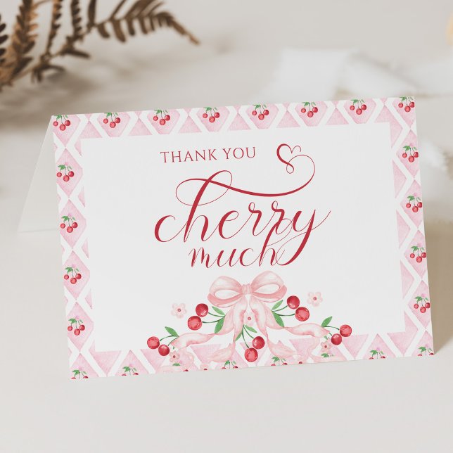Cherry on Top Baby Shower  Thank You Card (Creator Uploaded)