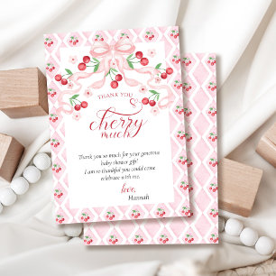 Cherry on Top Baby Shower  Thank You Card