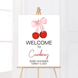 Cherry on Top Baby Shower Welcome Poster