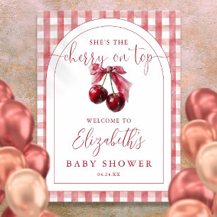 Cherry On Top Baby Shower Welcome Sign