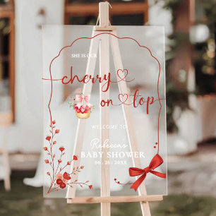 Cherry on Top Baby Shower Welcome Sign