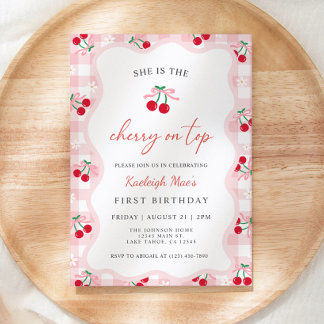 Cherry On Top Birthday Invitation