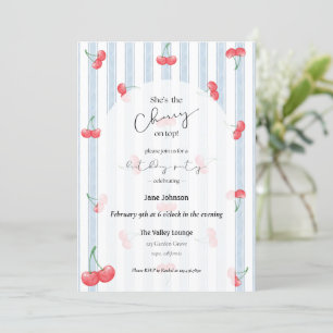 Cherry On Top Birthday Invitation 