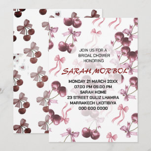 Cherry on Top Bridal Shower Invitation Set Templat