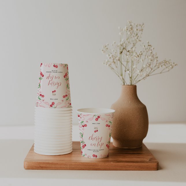 Cherry on Top | Bridal Shower  Paper Cups (Creator Uploaded)