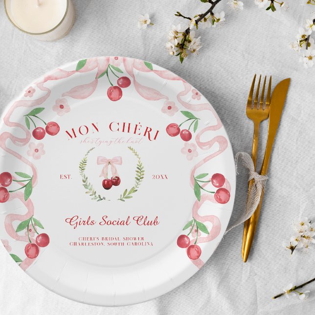 Cherry on Top | Bridal Shower Paper Plate (Creator Uploaded)