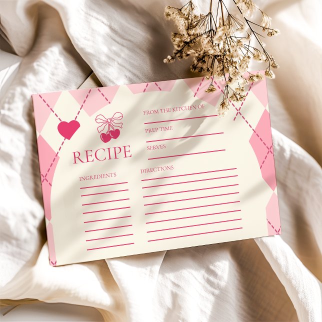 Cherry On Top Bridal Shower Recipe Enclosure Card (Creator Uploaded)