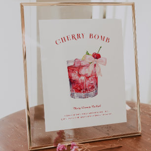 Cherry on Top   Bridal Shower Signature Drink Poster