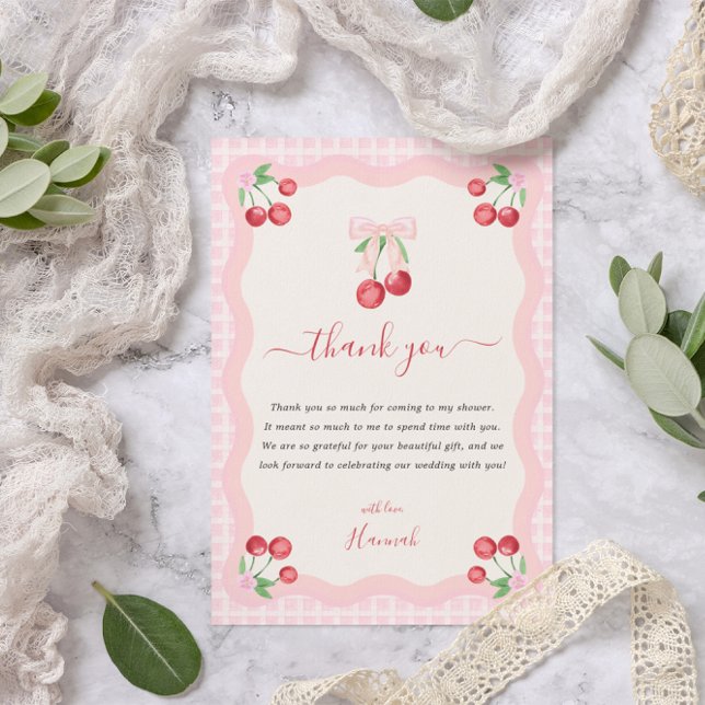 Cherry on Top | Bridal Shower  Thank You Card (Creator Uploaded)