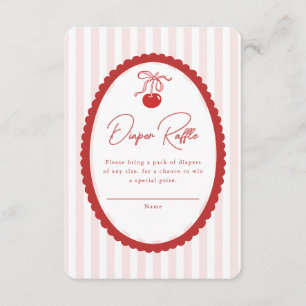Cherry on Top Coquette Bow Baby Shower Enclosure Card