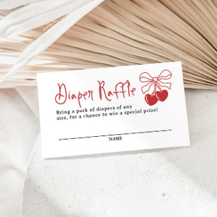 Cherry On Top Coquette Diaper Raffle Enclosure Card