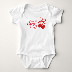 Cherry On Top Cute Bow Hand Drawn Baby Girl