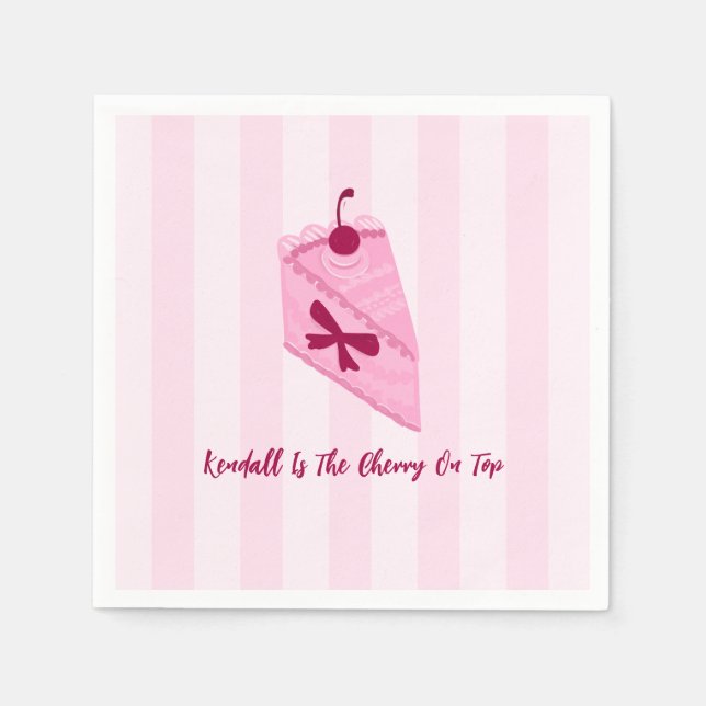 Cherry on Top Cute Bridal Shower Napkin (Front)