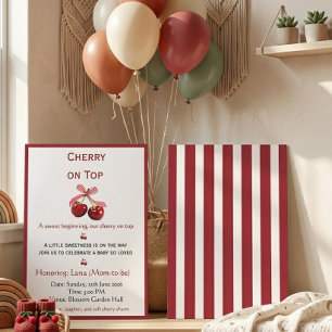 Cherry on Top Elegant Baby Shower Minim Invitation