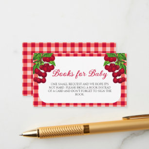 Cherry on top Fall Gingham Plaid Books for Baby  Enclosure Card