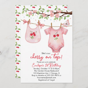 Cherry on top! First Birthday Invitation